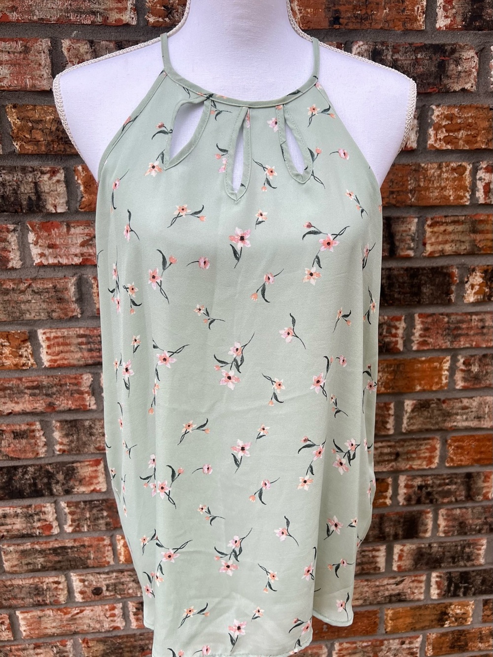 Papermoon Green Floral Halter Tank with Keyhole Large from Stitch Fix